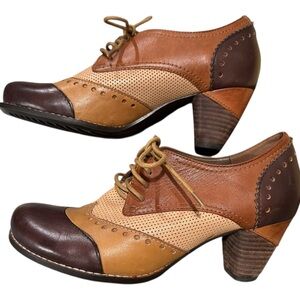 L'Artiste by Spring Step Bardot Oxford Heel Brown Size 38
